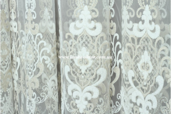 Тюль фатин з візерунком Mondeo TFU-976