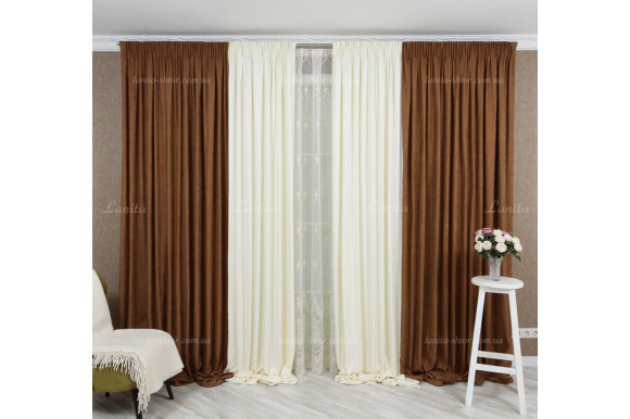 Шторы микровелюр-масло Nubuck SMM-7612