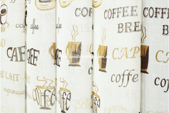 Тюль під льон Coffee Break К-1123