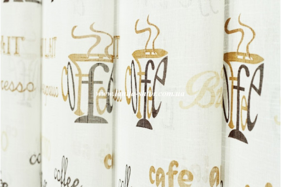 Тюль під льон Coffee Break К-1123