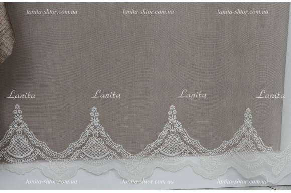 Тюль фатин із вишивкою Agila TFV-1707