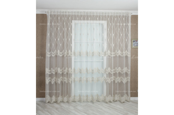 Готовый тюль с вышивкой Almond GT-8214 2,50м/4,0м