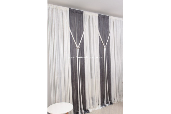 Подхват-заколка Круг серебристый мрамор