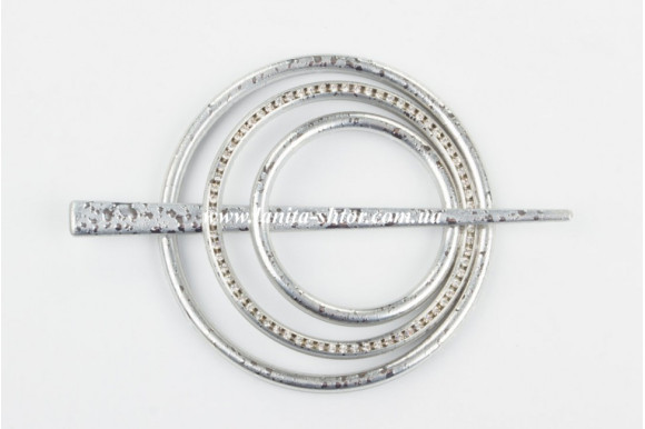 Подхват-заколка Круг серебристый мрамор