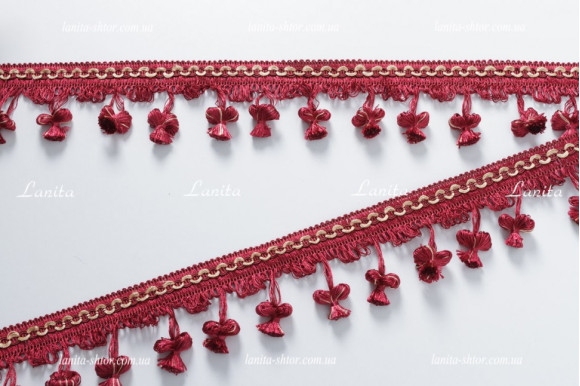 Бахрома для штор BMK1 бордовая