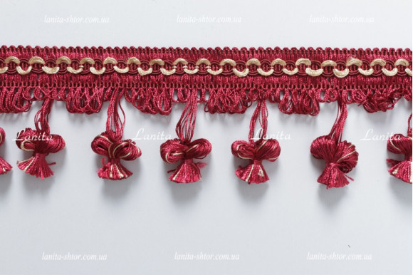 Бахрома для штор BMK1 бордовая
