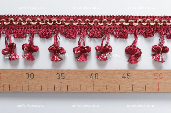 Бахрома для штор BMK1 бордовая