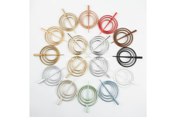 Подхват-заколка Круг серебристый сатин Подхват-заколка Круг серебристый сатин