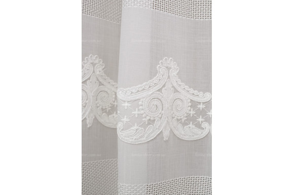 Тюль льон з вишивкою Kalife TSL-8416