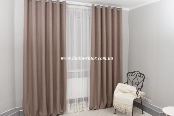 Штора Льон коричнева Mussa BS3167