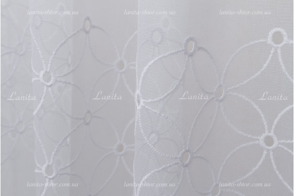 Готовий тюль мікросітка льон Parma білий 2,50м/5,50м