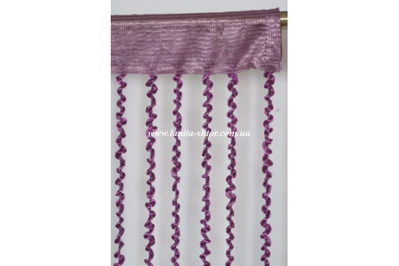Штори нитки спіраль фіолетові з люрексом