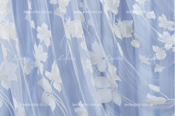 Тюль органза Весна бело-молочная 2,48м/4,0м