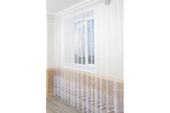 Тюль фатин з вишивкою Veneta TFV-8018 Тюль фатин з вишивкою Veneta TFV-8018