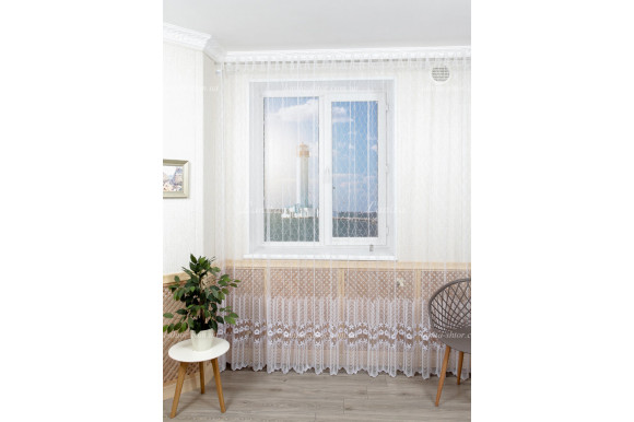 Тюль фатин з вишивкою Veneta TFV-8018 Тюль фатин з вишивкою Veneta TFV-8018