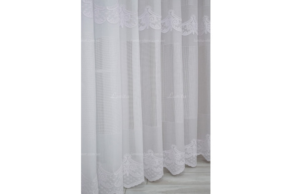 Тюль лен с вышивкой Kalife TSL-8418