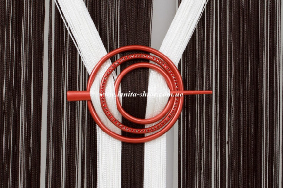 Підхват-шпилька Коло червоний сатин