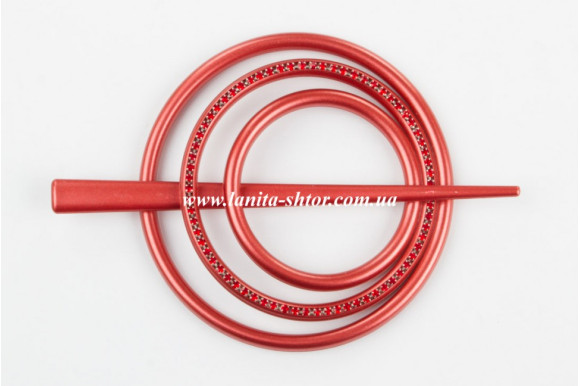 Підхват-шпилька Коло червоний сатин