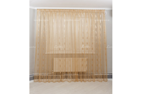 Тюль органза Mexx темно-золотистий 2,51м/6,0м