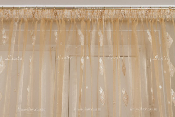 Тюль органза Mexx темно-золотистий 2,51м/6,0м