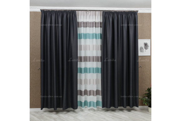 Штора Blackaut Soft FT-81 сине-серый Штора Blackaut Soft FT-81 сине-серый