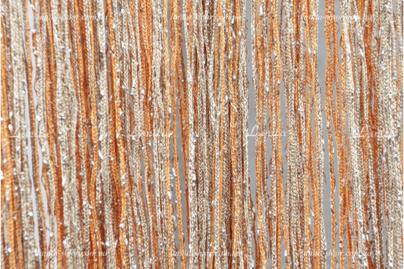 Шторы нити радуга дождик бежево-оранжевые