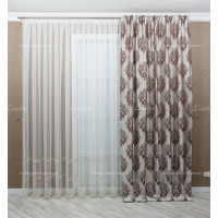 Готова штора жаккард Bohemia коричнева 2,95м/1,70м