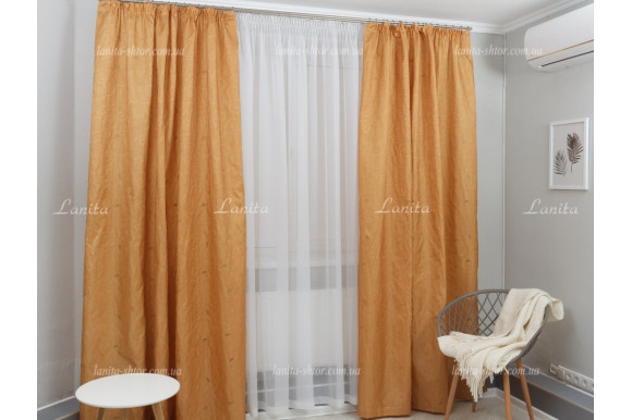 Готові штори Mexx оранжево-теракотові 2,51м/2*2,0м