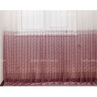 Готовый тюль жаккард Nikos розовый 2,50м/5,20м