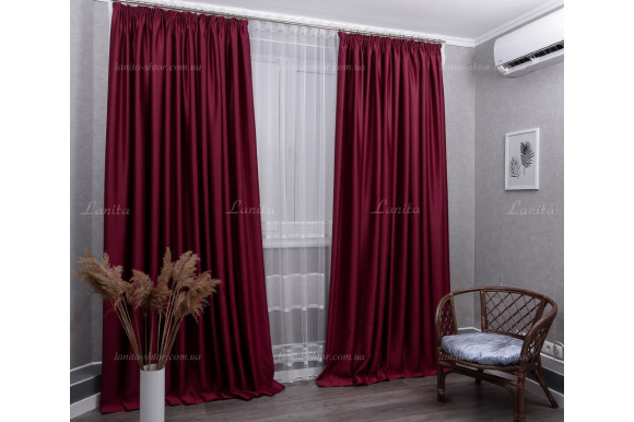 Штори блекаут вишневий Elis SB-1944
