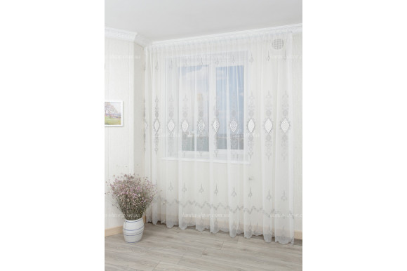 Готовый тюль микросетка лен Ajoure GT-8123 2,50м/4,0м