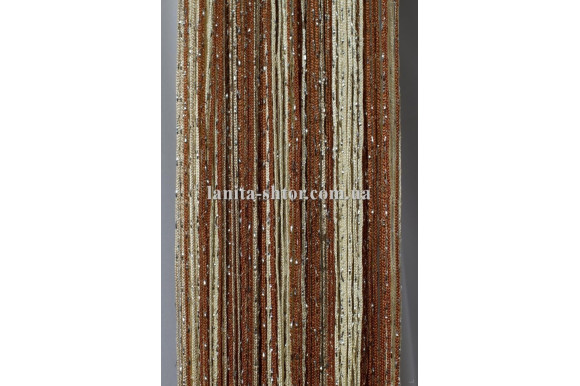 Шторы нити радуга дождик бежево-коричневые Шторы нити радуга дождик бежево-коричневые
