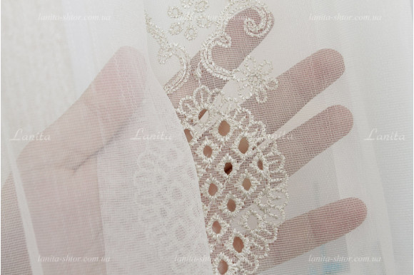Готовый тюль микросетка лен Ajoure GT-8124 2,50м/4,0м