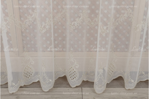 Готовый тюль микросетка лен Ajoure GT-8124 2,50м/4,0м