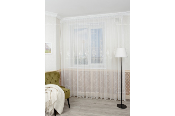 Готовый тюль микросетка лен Ajoure GT-8124 2,50м/4,0м