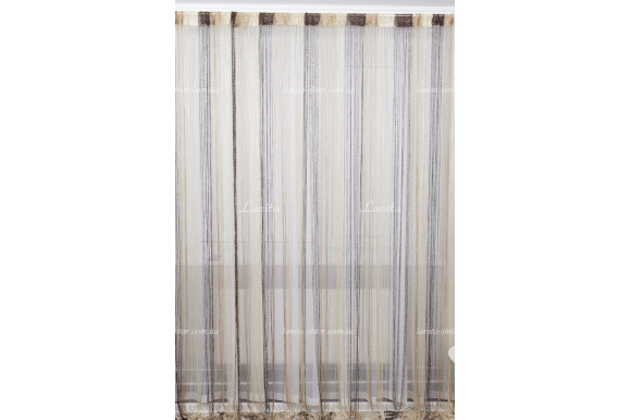 Шторы нити радуга дождик бежево-шоколадные