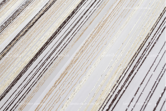 Шторы нити радуга дождик бежево-шоколадные