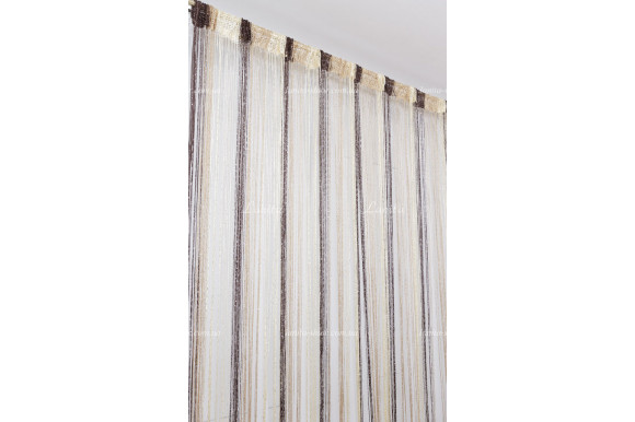 Шторы нити радуга дождик бежево-шоколадные