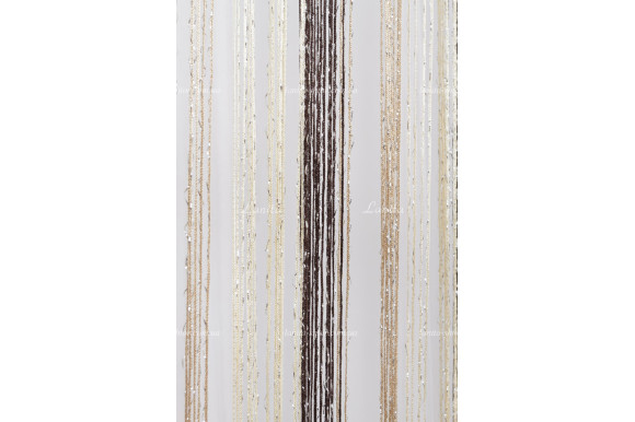 Шторы нити радуга дождик бежево-шоколадные