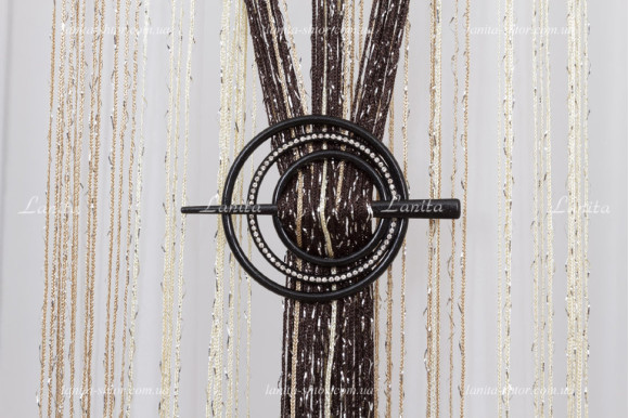 Шторы нити радуга дождик бежево-шоколадные