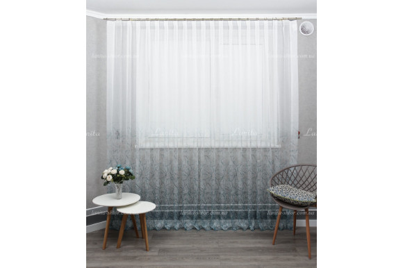 Готовий тюль мікросітка Anita бірюзовий 2,50м/5,0м