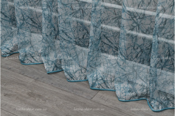 Готовий тюль мікросітка Anita бірюзовий 2,50м/5,0м