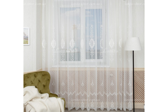 Готовый тюль микросетка лен Ajoure GT-8125 2,50м/4,0м