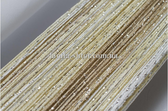 Шторы нити радуга дождик светло-бежевые