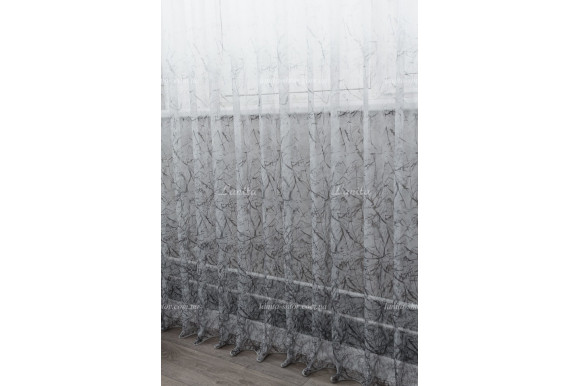 Готовый тюль микросетка Anita серый 2,50м/5,0м