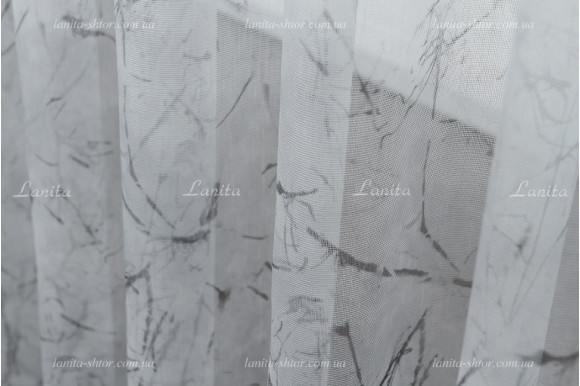 Готовый тюль микросетка Anita серый 2,50м/5,0м