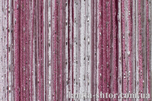 Шторы нити радуга дождик бело-розовые Шторы нити радуга дождик бело-розовые