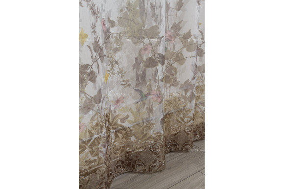 Готовый тюль лен Polly GT-2141 2,50м/2,70м