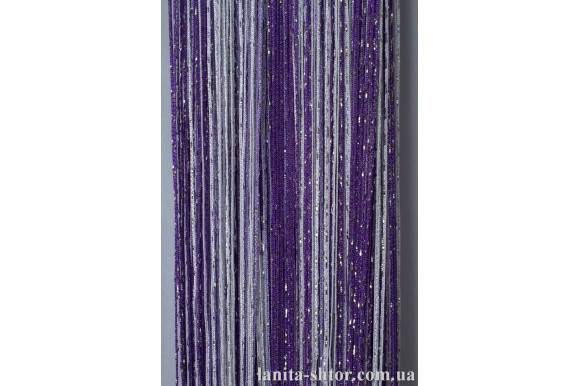 Шторы нити радуга дождик бело-сиреневый Шторы нити радуга дождик бело-сиреневый