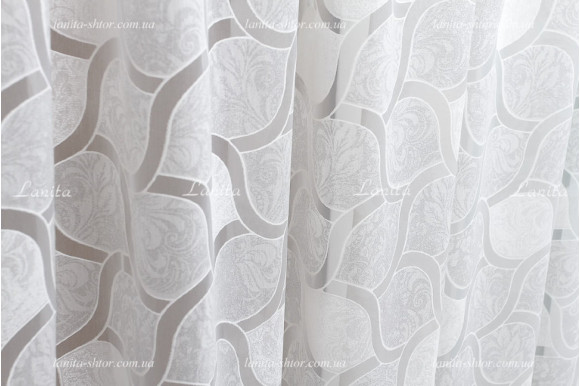 Готовий тюль льон Emile світло-сірий 2,50м/5,60м